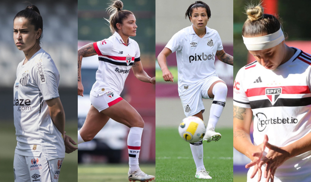 Karla Alves, Laryh, Bia Menezes e Pardal (Foto: Divulgação/ Santos/ Reprodução Pessoal)