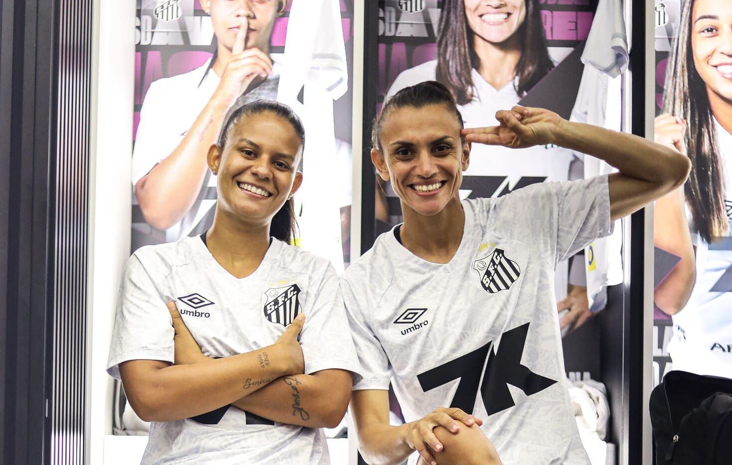 Rafa Martins e Ana Alice buscam uma vaga entre as titulares (Foto: Reinaldo Campos/Santos FC)