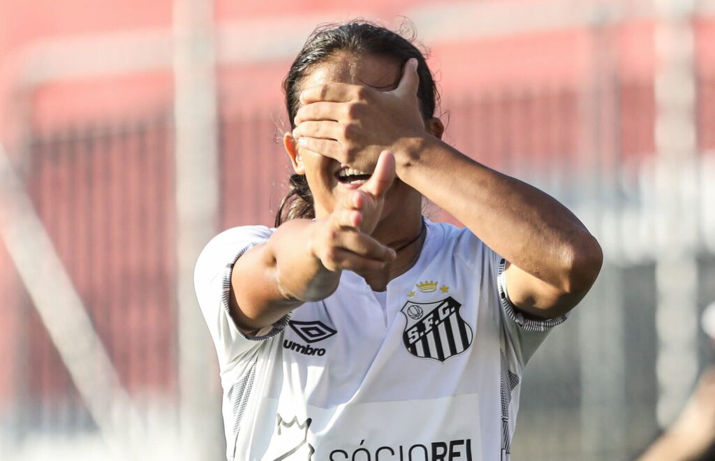 Vitória Ramos marcou o gol da vitória contra o Corinthians (Foto: Reinaldo Campos/ Santos FC)