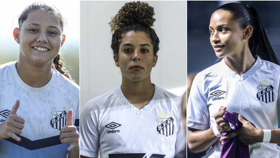 Evelin, Leandra e Samara, convocadas para Seleção (Fotos: Reinaldo Campos/ Santos FC)