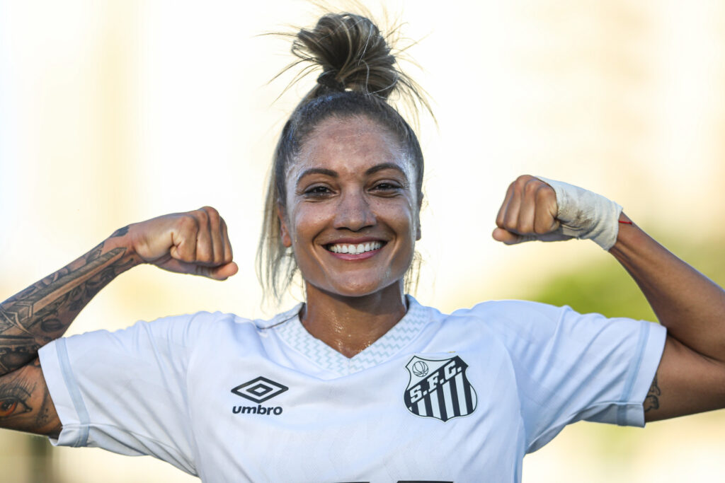 Laryh marcou cinco gols na temporada (Foto: Reinaldo Campos/ Santos FC)