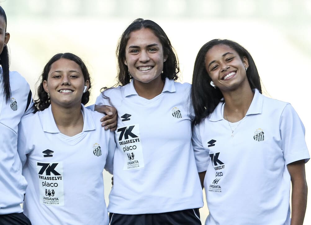 Evelin, Camile Abreu e Cury (Foto: Reinaldo Campos/ Santos FC)