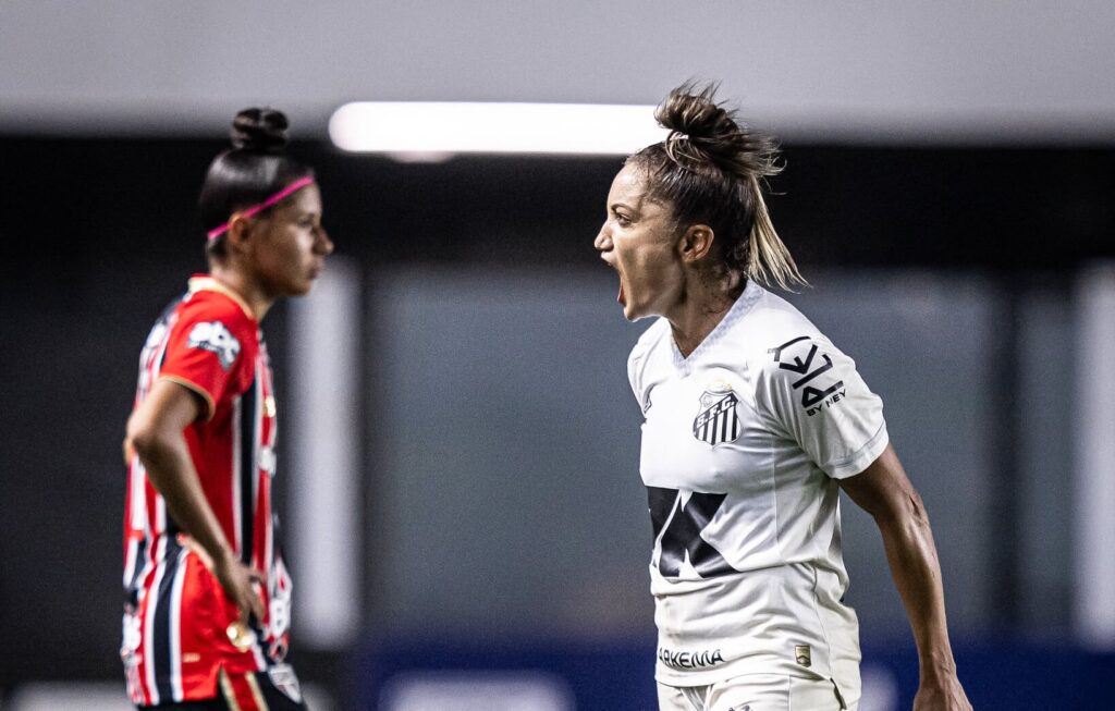 Laryh marcou o segundo gol do Santos (Foto: Raul Baretta/ Santos FC)