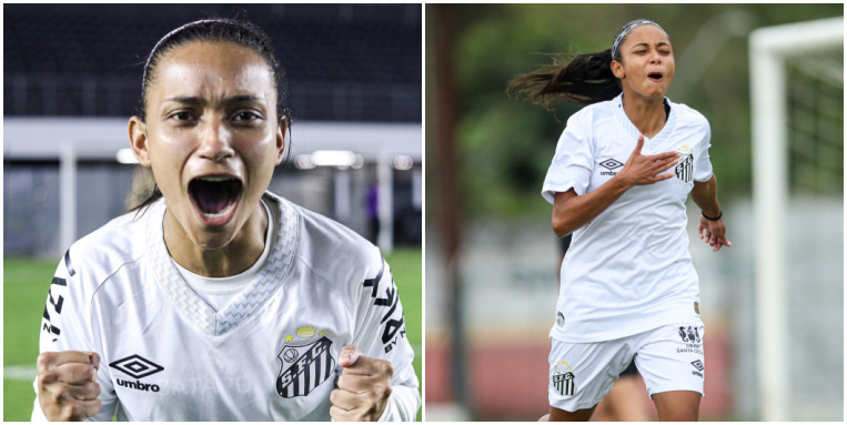 Cury e Samara foram chamadas para Seleção Sub-20 (Foto: Reinaldo Campos/ Santos FC)