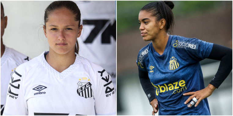Bárbara e Larissa acertavam novo contrato (Foto: Reinaldo Campos/ Santos FC)