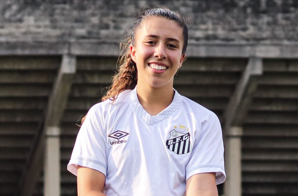 Tamine marcou os dois gols do Santos (Foto: Reinaldo Campos/ Santos FC)