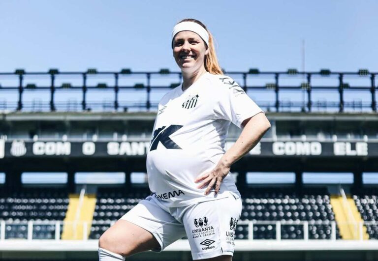 Filho de Ketlen nasceu recentemente (Foto: Reinaldo Campos/ Santos FC)