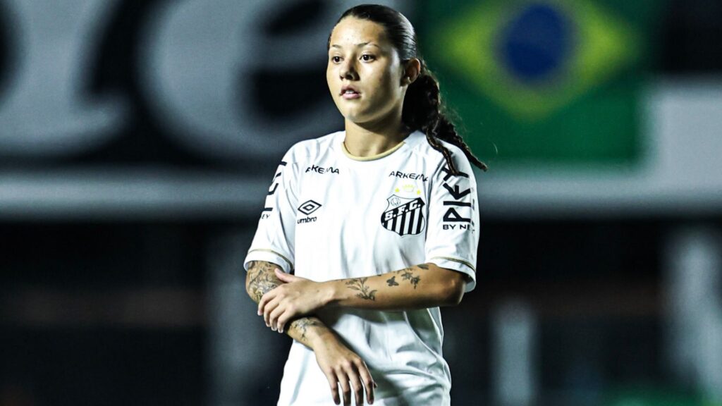 Evelin Bonifácio foi um destaques no clássico. (Foto: Reinaldo Campos/Santos F.C.)