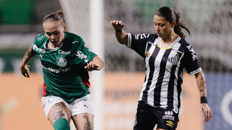 Com uma a mais, Santos empata com Palmeiras. (Foto: Guilherme Veiga/Palmeiras)