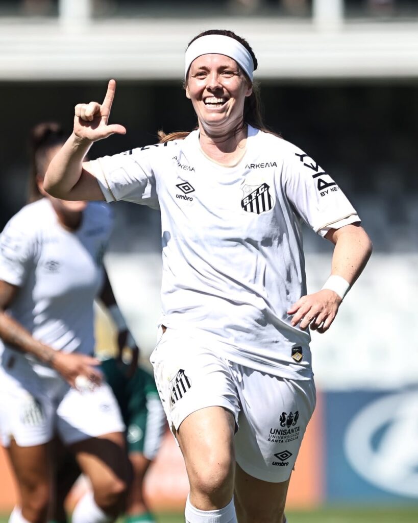 Ketlen volta a marcar após gravidez. (Foto: Reinaldo Campos/Santos FC)