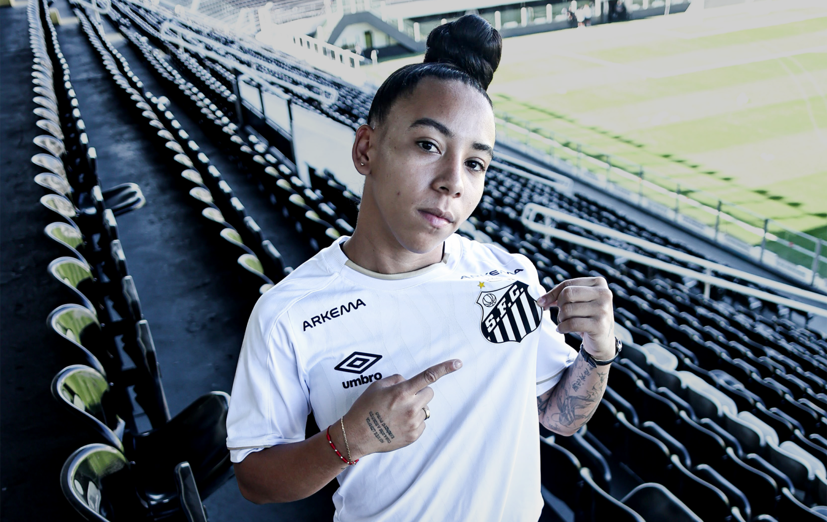 Wendy Candelo é a nova atacante das Sereias da Vila. (Foto: Reinaldo Campos/Santos FC)